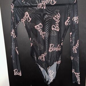 Black and Pink Long Sleeve Bodysuit